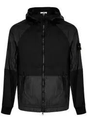 Stone Island Logo Crinkled Nylon Jacket - Black - M M