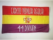 Spanish Republican Army 44 Division Flag 2' x 3' for a Pole - People's Republican Army Flags 60 x 90 cm - Banner 2x3 ft with Hole - AZ FLAG