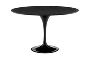 Matt Blatt Eero Saarinen Round Tulip Dining Table in Black Ash Veneer Replica (Black, 120cm)