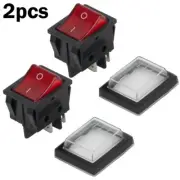2pcs RED Rocker Switch with Illuminated Power Pump ON OFF for Industrial Use