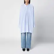 [Maison Margiela] Blue striped shirt in cotton poplin M Light blue