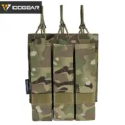 IDOGEAR Tactical Triple Mag Pouch Mag Carrier MOLLE for Submachine Mag Camo Army