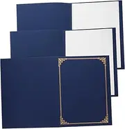 Tofficu 3 Sets Certificate Cover Folder Transparent Note Binder Dividers Stationery Mail Parchment Blank Boxes Print Double Letter Clear Project Stick Display Binding Supplies Navy Paper