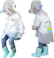 [YUYUBAOER] Childrens Raincoat and Rain Boots Set Baby Rainsuit Kids Waterproof Poncho Jacket Outdoor Play Outerwear Boys and Girls, Blue Goose, 80-130CM Blue L-24