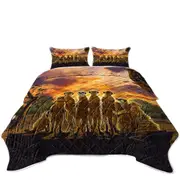 Animals Art Sunset Meerkats Suricate Coverlet