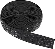 uxcell Non-Slip Elastic Band, 3cm x 5.5m Black Polyester Silicone Stretch Band Wavy-Shaped Silicone Grip for Clothing Accessories Wigs