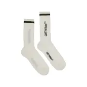 [OFF WHITE] OFF WHITE Logo sports socks Man L L White