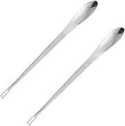 GRIRIW 2pcs Crab Fork Needle Set Stainless Steel Seafood Tools for Easy Crab Eating Perfect for Home Restaurant