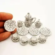 15PCS Dollhouse Miniatures 1:12 Scale Lot Teapot Cup China Set Kitchen Decorate