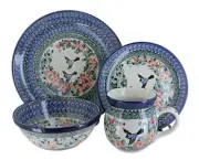 Blue Rose Polish Pottery Maria 16 Piece Dinner Set