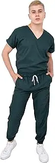 [Kolorum] Scrubs - Men Surgical Jogger Scrub Set - Short Sleeve V-Neck Top and Jogger Pants