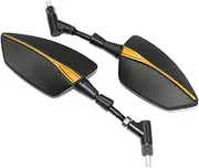 Motorcycle Mirrors Motorbike Mirrors For BM&W R1200GS R1250GS For Adventure F750GS F650GS F800GS F850GS For LC For ADV Motorcycle Adjustabale Side Rearview Mirrors(Gold)