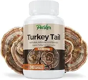 Premium Organic Turkey Tail Mushroom Capsules by Parker Naturals Supports Immune System Health. Nature's Original Superfood. 240 Capsules ...