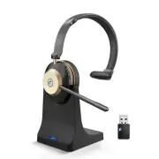 V5.3 Wireless Headset with Mic for Work, 45Hrs Computer Headset with Micropho...
