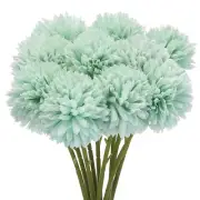 Artificial Flower Heads Silk Chrysanthemum Hydrangea Blue Faux 12Pcs
