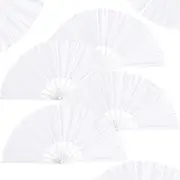AdorHome Holographic Folding Hand Fan For Line Dancing - Clacking Popping Fan With Laser Colors, Unisex For Performance & Party(White plastic fan ribs 4pcs)