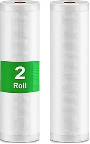 Vivva Vacuum Food Sealer Roll Bags 2 Rolls Seal Bags Seal Storage Heat Commercial Grade Bag Rolls Compatible with All 'Clamp-Type' Vac Machines Food Saver Commercial Grade Storage Bags (32CM*6M)
