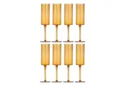 2x 4pc Ladelle Flynn Champagne Flute Glass Stemware Drinkware 24.5x5cm Amber