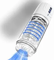2 in 1 Automatic Male Masturbators Pump Enlargers, Detachable & Waterproof Machine with 7 Rotation & Suction Modes, Pocket Pussy Adult Sex Toys for Men(White)