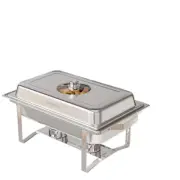 8 Qt. Rectangular Stainless Steel Buffet Server Chafing Dish Buffet Set with 0 C