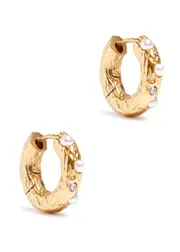 Anni LU Gem In A Hoop 18kt Gold-plated Hoop Earrings ONE SIZE