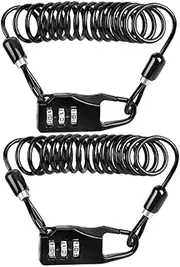 DINHEAROM 2Pcs Bike Cable Lock Digital Combination Security Lock for Mountain Bicycles Motorcycles and Scooters Portable Design Easy to Install Flexible and Compact