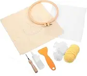 DOITOOL 1 Set Punch Needle Coaster Kit DIY Embroidery with Lemon Design Bright Colors Beginner Friendly Craft Materials for Creating Unique Cup Mats for and Home