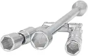 14in 4 Way Cross Wrench High Carbon Steel 180° Foldable Lug Socket Spanner for Car Repairing