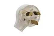 3 Pin 10A Flat Pin Plug Side Entry White / Transparent