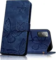 CXTCASE Case for Samsung Galaxy S20 FE, Shockproof PU Leather Magnetic Flip Case Wallet Cover with Card Slots and Stand Feature, Phone Case for Samsung Galaxy S20 FE, Blue