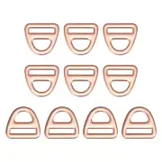 1" Adjuster Triangle with Bar Swivel Clip D Dee Ring Buckle, 10Pcs Rose Red