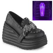 Demonia Morte-56 Gothic Vampire Punk Wedge Platform Shoes