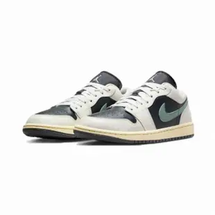 【NIKE 耐吉】休閒鞋 Air Jordan 1 Low Jade Smoke 黑綠 復古 籃球鞋 倒鉤平替 女鞋(DC0774-001)