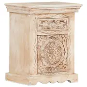 Fin Solid Mango Wood Bedside Cabinet Wooden Bedroom Bed Table Furniture