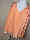 New House Of Harlow M Medium Shirt Top Peach Orange Lace Flowy Romantic H6M