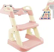 Toddler Potty Ladder - Frog Training Potty Chair with Ladder - Splash Guard Anti-Slip Pad Step Stool for Toddler, Boys, Kids, Children