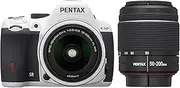 [Pentax] K-50 16MP Digital SLR Camera Kit with DA L 18-55mm WR f3.5-5.6 and 50-200mm WR Lenses (White) - International Version