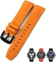 [BANDKIT] Rubber Watchband 21mm 22mm，For Tissot T120417 T120407 SEASTAR Sport Diving Watch Strap Black Orange