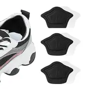 Heel Cushion for Loose Shoes, Heel Grips Liner Cushions Inserts Self-Adhesive Heel Protector Pads for Sneaker Shoe Too Big Men Women - Black, 3 Pairs