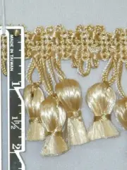 30 Yards - 2" Attractive Tassel Fringe Trim Gold Ivory Wholesale