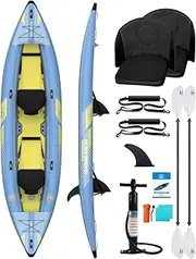 OCEANBROAD V1 Inflatable Sit-in Kayak, with Paddle(s), Kayak Seat(s), Pedal(s), Hand Pump and Bag