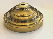 NEW/OLD STOCK 4-1/2" OD, 2-1/4"H SPUN POLISHED BRASS VASE CAP, CANOPY LAMP PART