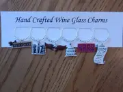 "Washington DC,"Senate,Judge". Set of 6 hand crafted wine glass charms