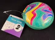 Tech Case - Earbuds Case - Hard Sides - Zipper - Cord Storage - Green Marble*