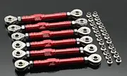 GTBRacing CNC Aluminum Metal Front +Rear Adjustable Suspension Steering Turnbuckle Pull Tie Rod for 1/5 RC Car LOSI DBXL v1.0 Upgrade Part (Red)
