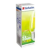 12 X Verbatim E27 LED Filament Candle 5W 470LM Clear Dome Dimmable Globes Warm