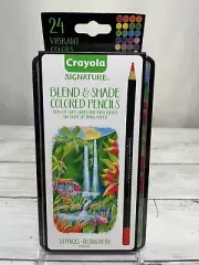 Crayola Signature Blend & Shade Colored Pencils 24 Pencils Decorative Tin NEW