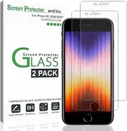 amFilm Compatible with iPhone SE 2 (2020 2nd)/ SE 3 (2022 3rd) Generation Tempered Glass Screen Protector, iPhone 8, 7, 6S, 6 (2 Pack 4.7") Halo Free Glass Screen Protector