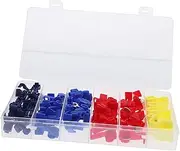 MUCKLILY 65pcs Terminal Clamp Box Terminals Non Insulated Wire Connectors Spade Connector Female Wiring Terminal Snap Wire Connectors Female Spade Connector Splice Wire Terminal Plastic