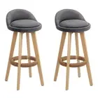 Artiss Set of 2 Fabric Backrest Bar Stools Grey Chairs Seat Fabric Drinks Comfy